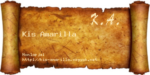 Kis Amarilla névjegykártya